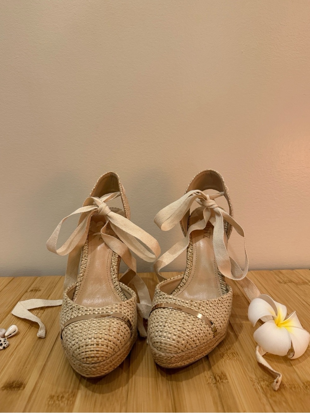 SCHUTZ Lace Up Wedge Heels